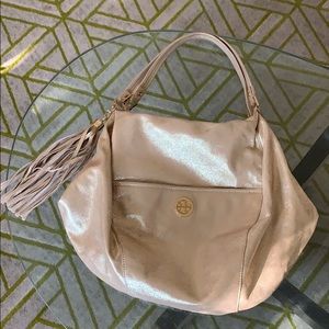 Pristine Tory Burch gold Dean hobo